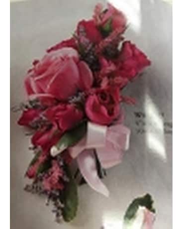 pink rose, and mini rose corsage